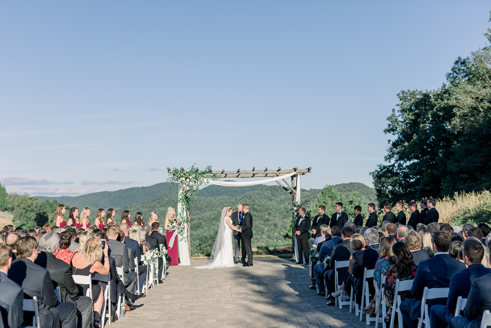 wedding ceremony at the waterfall club