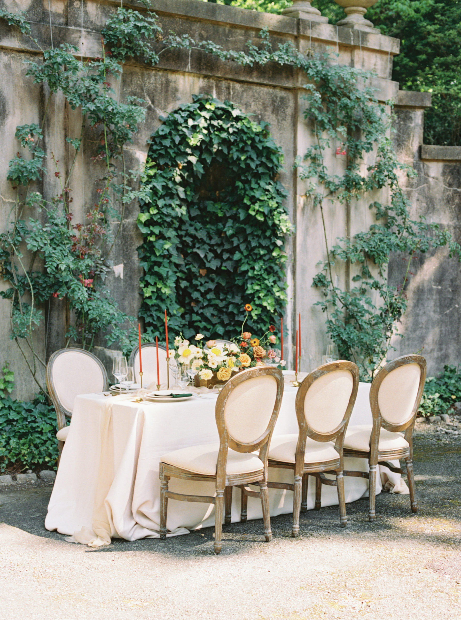 Intimate table for 6 with King Louis XVI chairs 