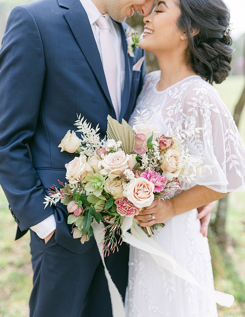 Ginger Rose Florals bridal bouquet for a Whittier Mill Park Elopement by Laura Watson