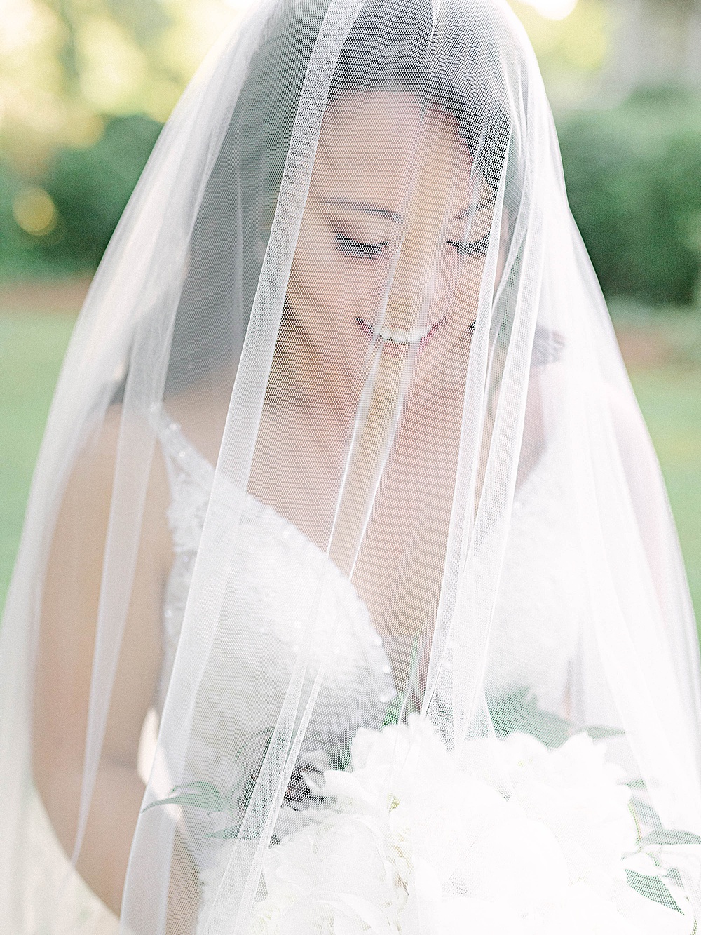 Bridal portrait with wedding veil