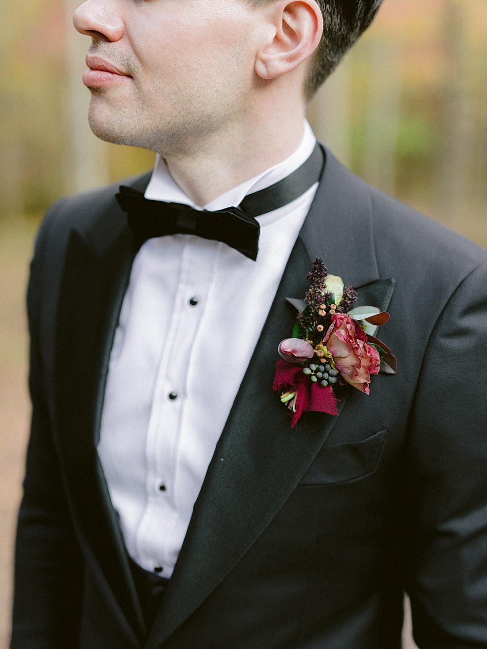 Fall groom boutonniere