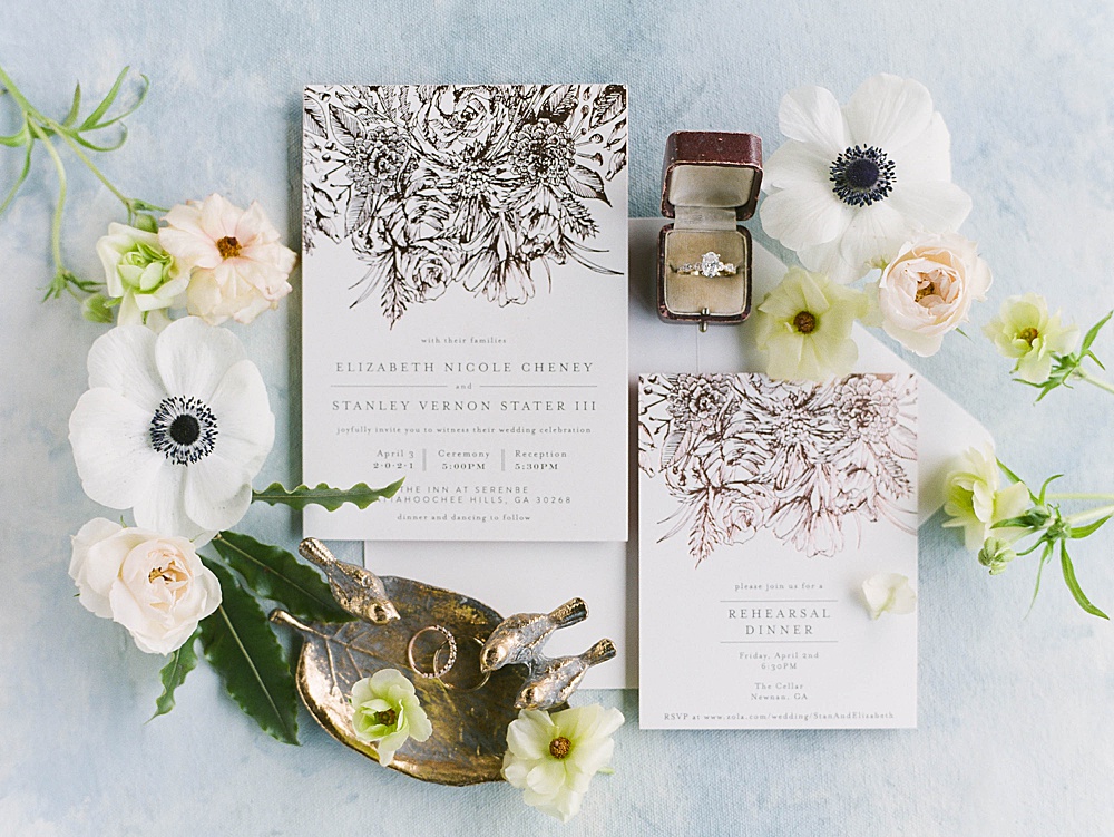 Wedding Invitation suite for a ceremony at Serenbe Farms