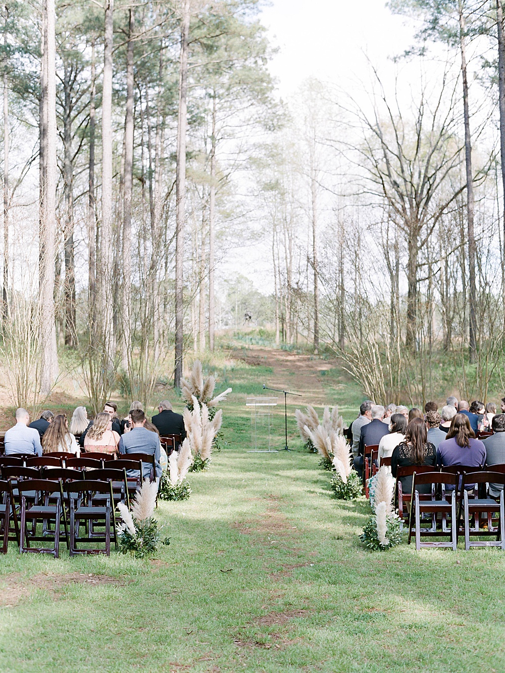 Wedding ceremony in open air function room at Inn at Serenbe