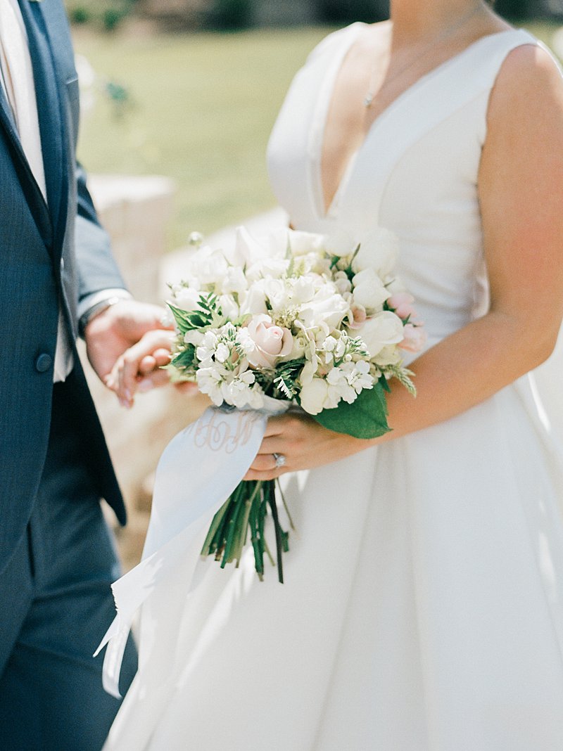Blush and greenery wedding bouquet