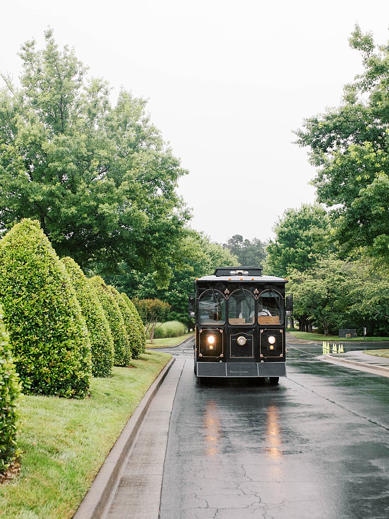 Black trolley for a north georgia wedding