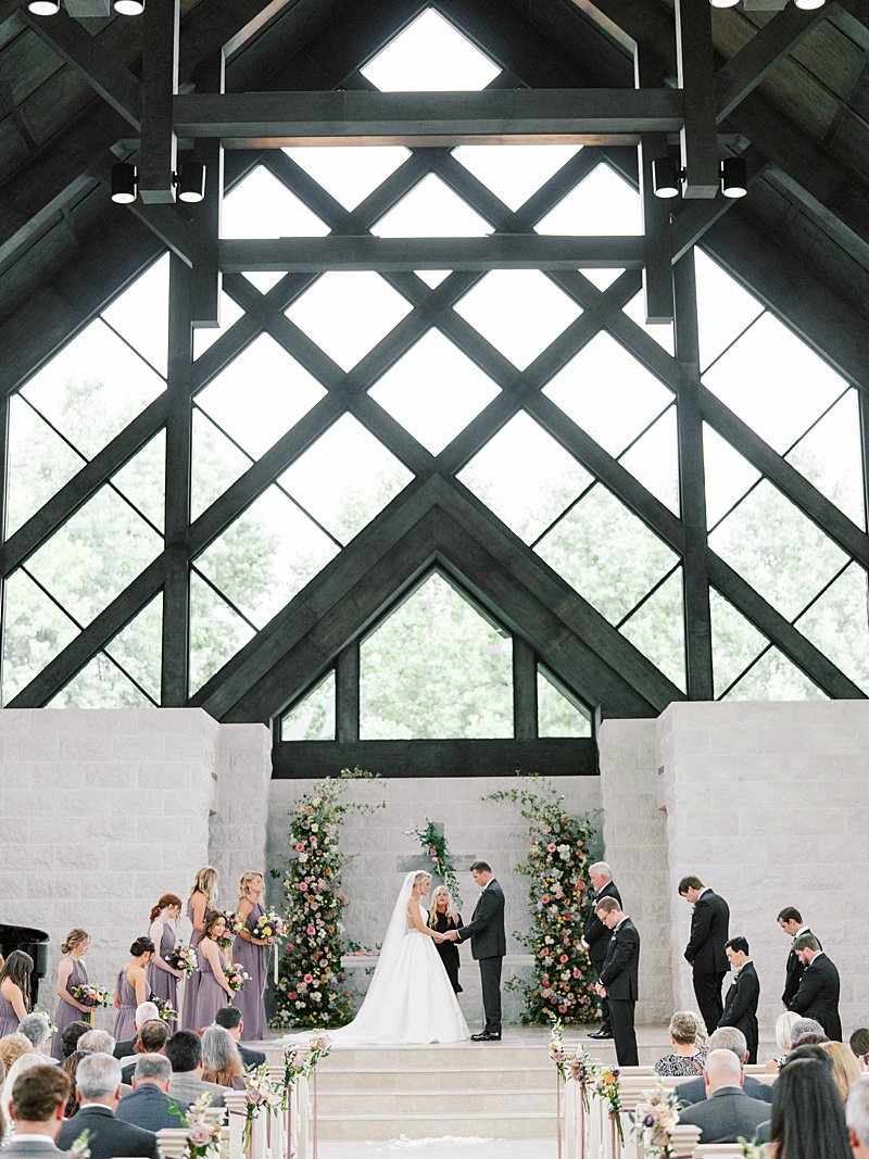 Wedding Ceremony at glass chapel in North Georgia