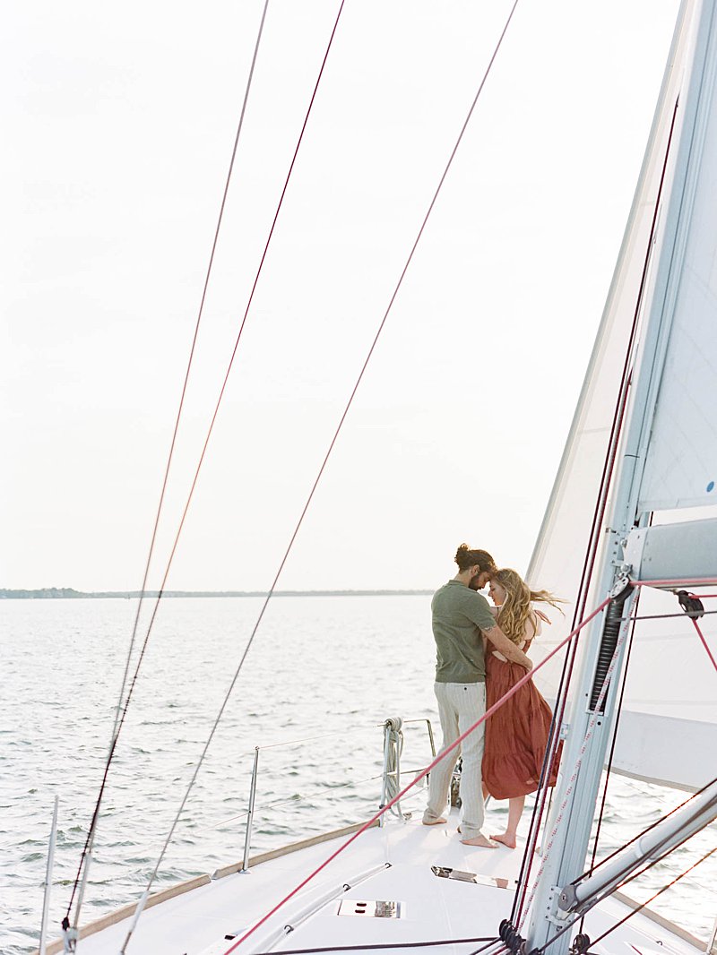 Sailing yacht engagement session charter in Charleston