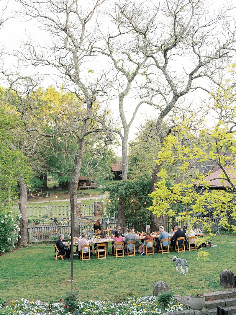 Intimate wedding dinner at Serenbe Farms