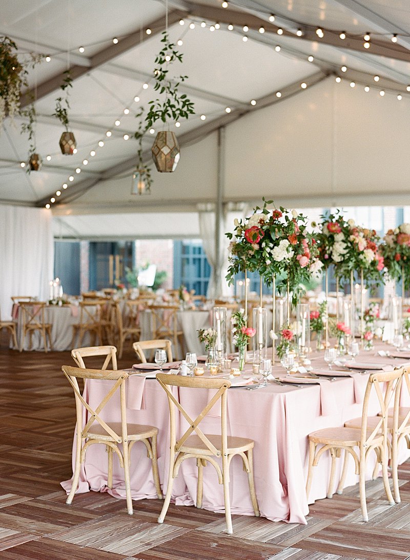 Pale pink estate table 