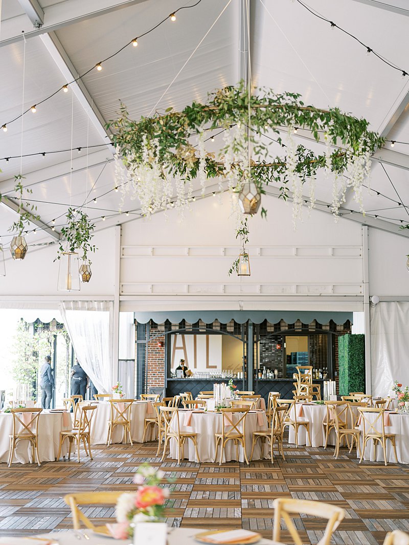 White tent wedding reception
