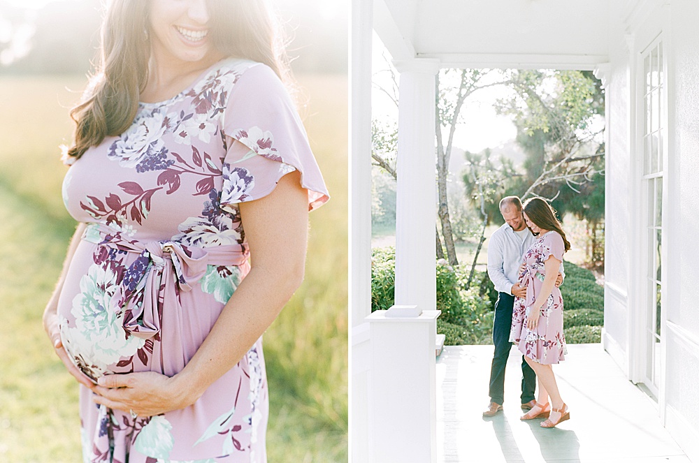Two photos from a maternity session at Kiesel Park