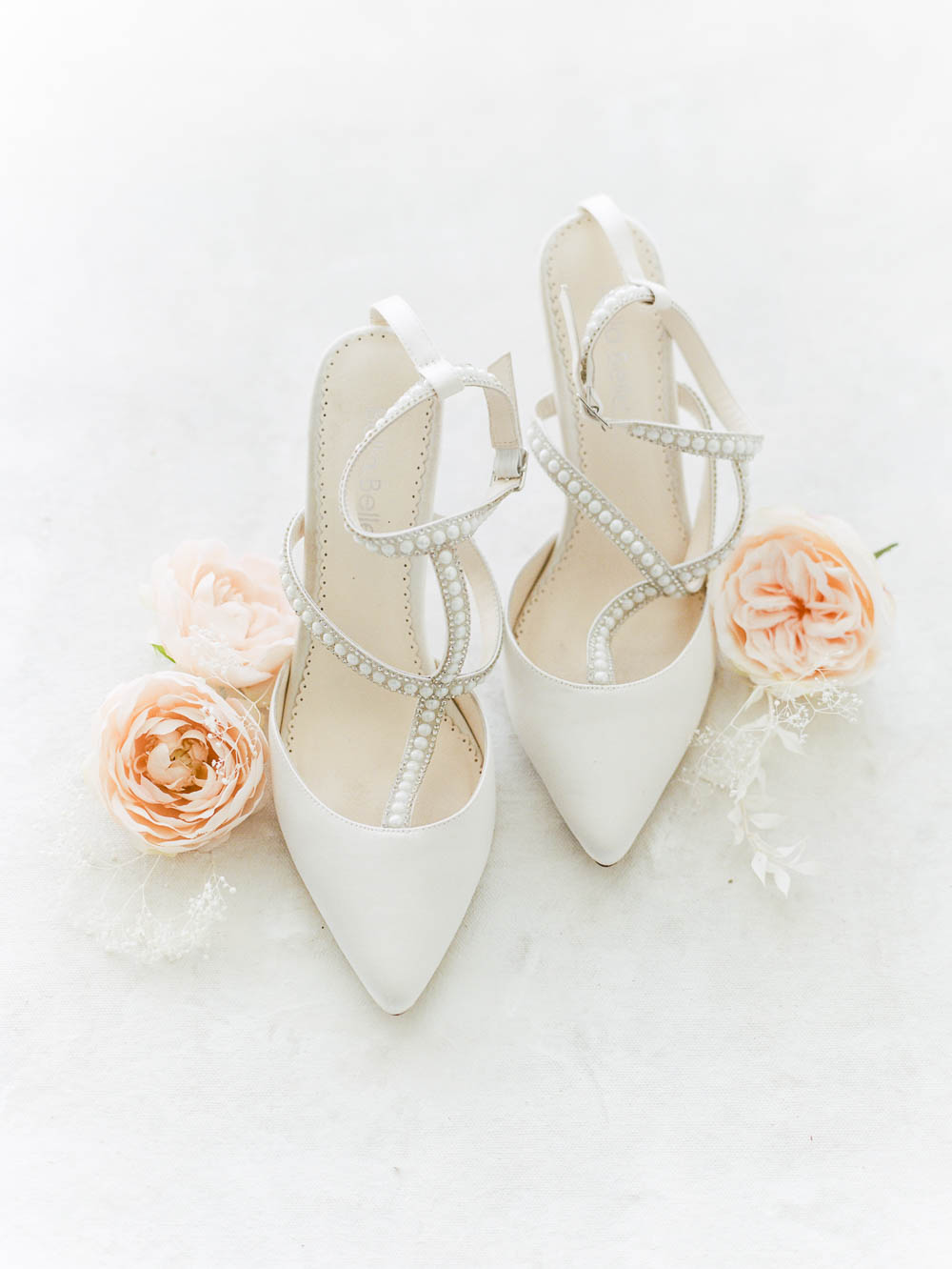 Bella Belle wedding shoes with soft pink florals
