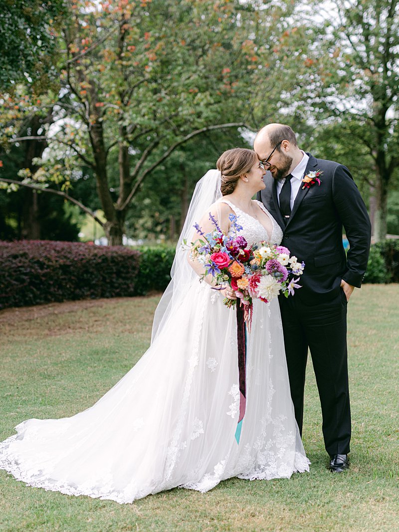 Jewel toned wedding inspiration with dahlias